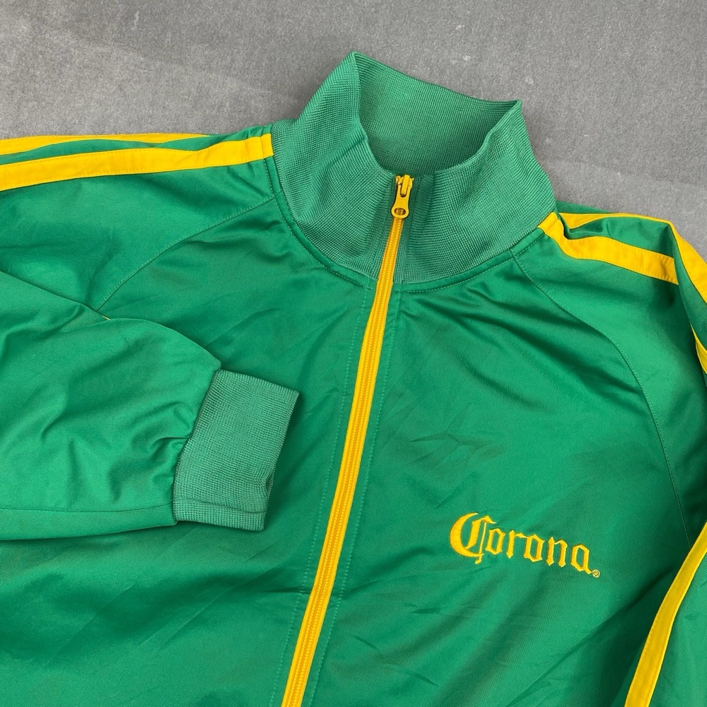 VTG Corona Track Jacket‎ Green Yellow Full Zip Sportswear Men’s XL